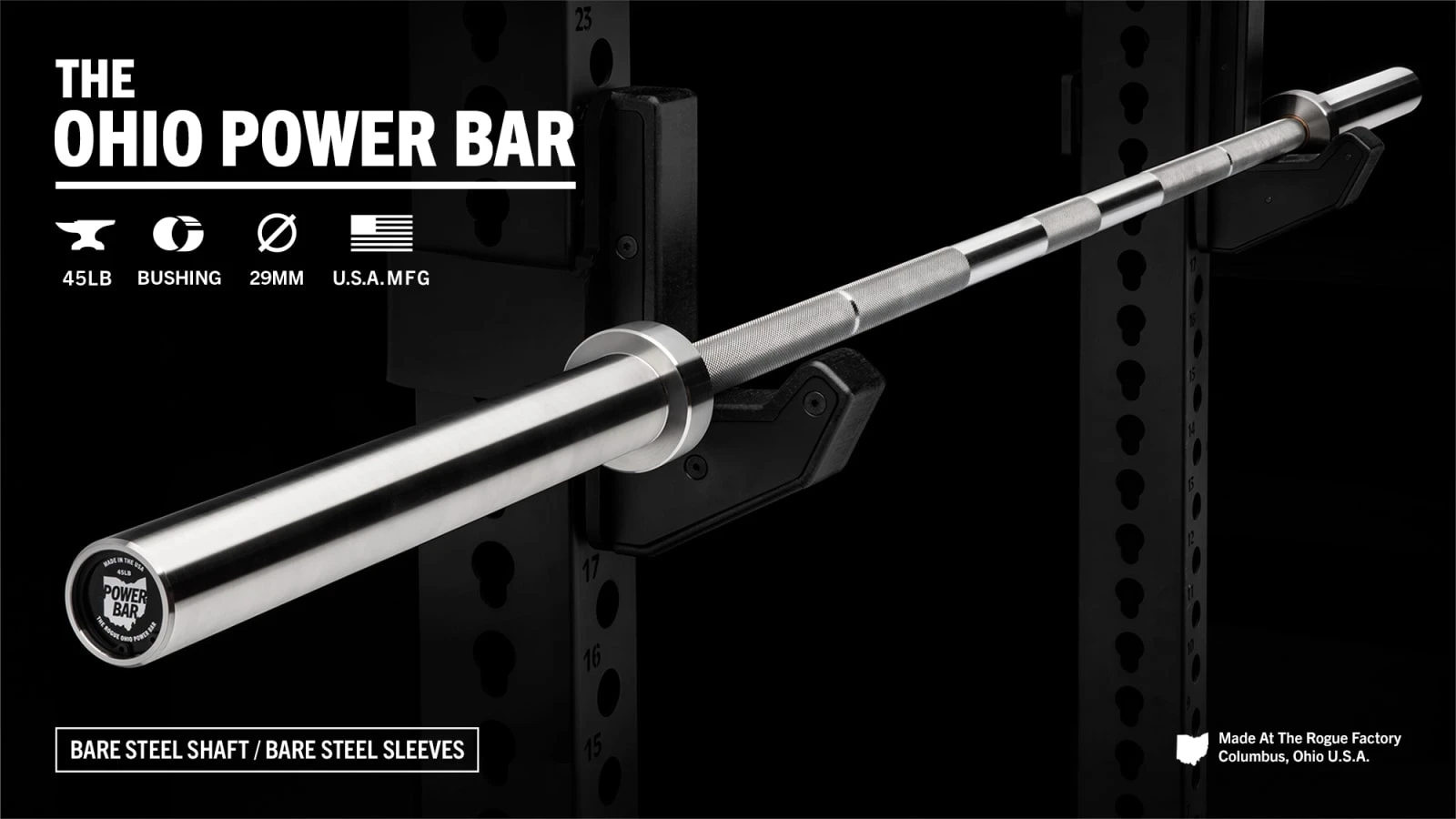 Rogue Fitness Rogue 45LB Ohio Power Bar - Bare Steel 3 Rogue Fitness Rogue 45LB Ohio Power Bar - Bare Steel